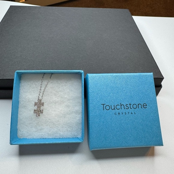 Touchstone Crystal Silver Puzzle Piece Necklace - Picture 3 of 3